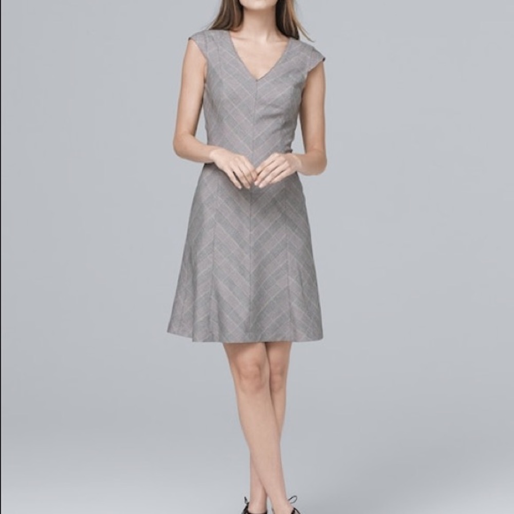 White House Black Market Plaid A-Line Dress